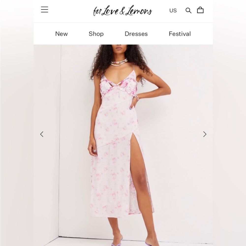 For Love and Lemons Taylor Floral Midi dress - small